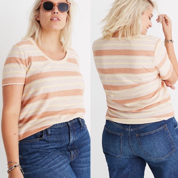 Madewell Alto Scoop Tee in Montoya Stripe - Picture 2 of 8